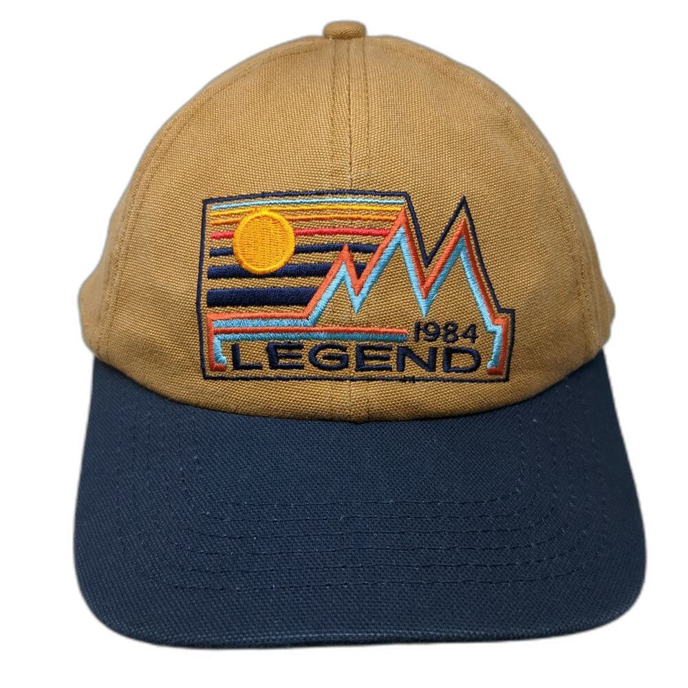 Legend Baseball Cap Brown Blue One Size Mountain Graphic 1984 Red Strap Hat